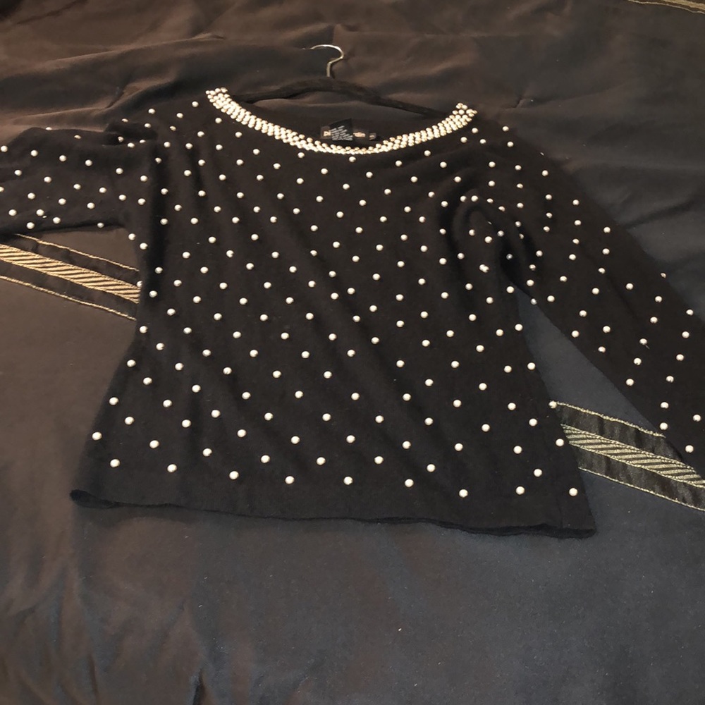 Pearl beaded sweater